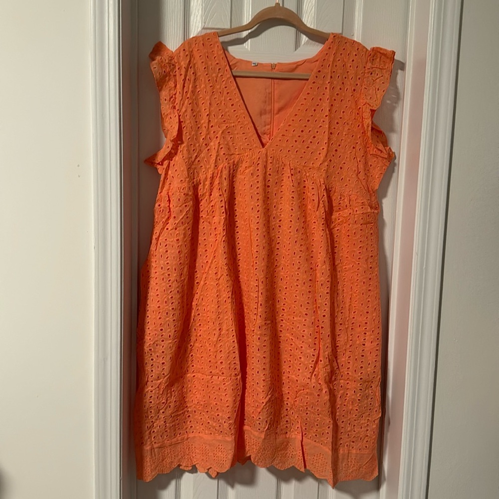 Aumora 3XL eyelet lace, fully lined dress with shorts underneath.